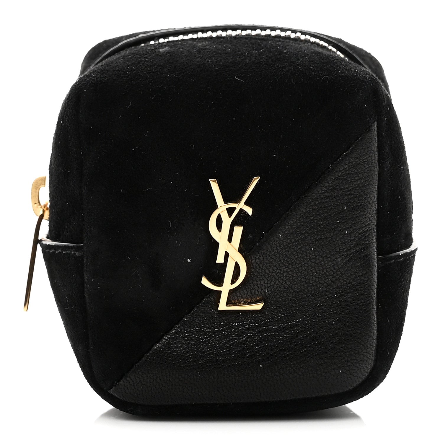 Saint Laurent Suede Lambskin Jaime Cube Charm Keychain Black 1 of 6