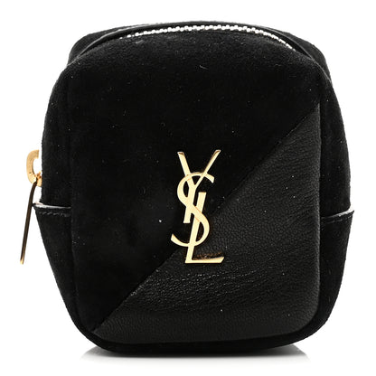 Saint Laurent Suede Lambskin Jaime Cube Charm Keychain Black 1 of 6