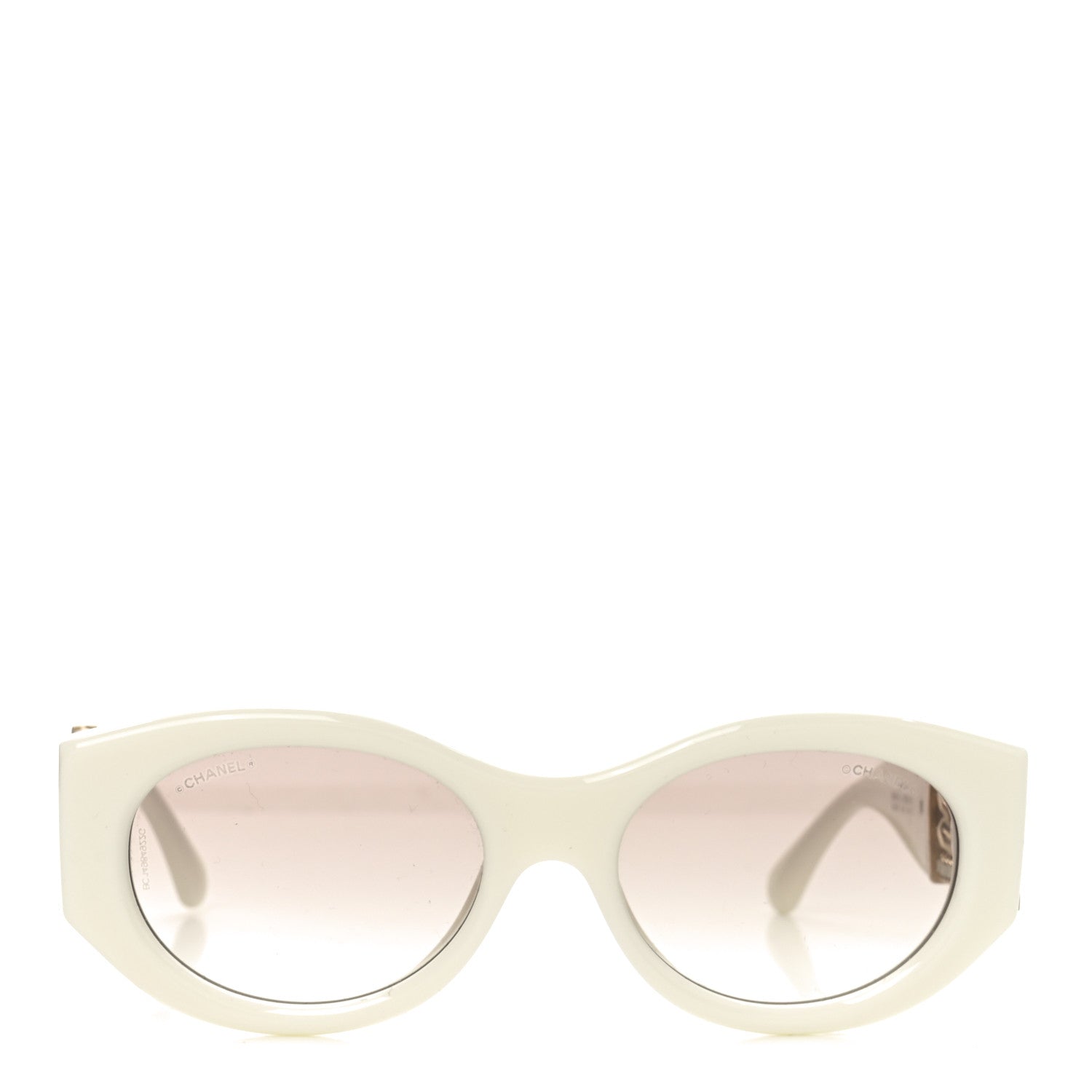 Chanel Acetate Calfskin Chain CC Sunglasses 5536-Q White 2 of 7