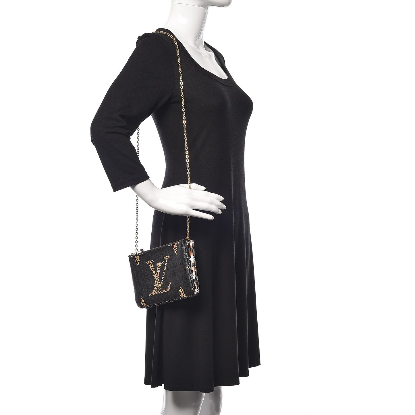 Monogram Giant Jungle Pochette Double Zip Black