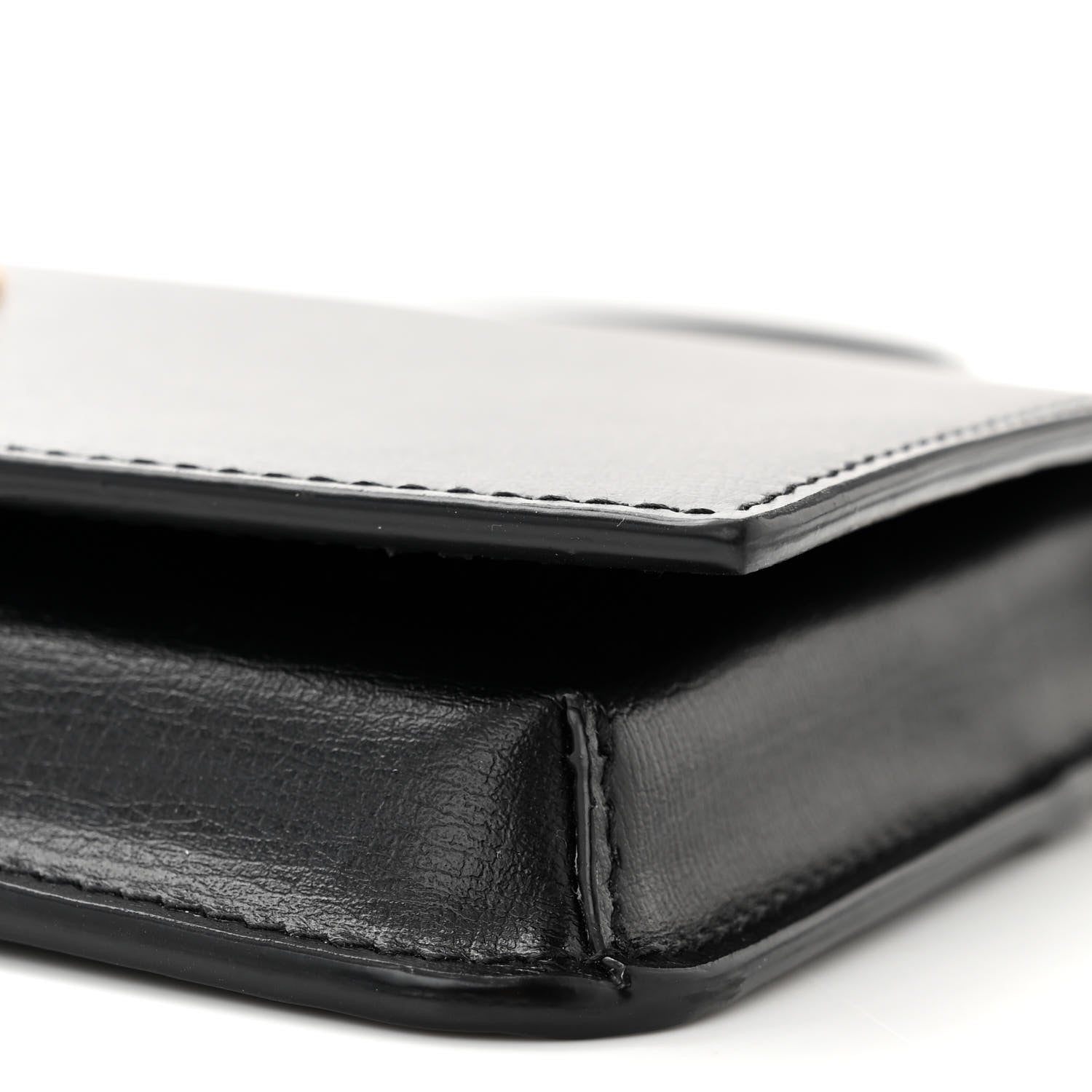 Saint Laurent Grained Calfskin Monogram Phone Holder Crossbody Black 9 of 9