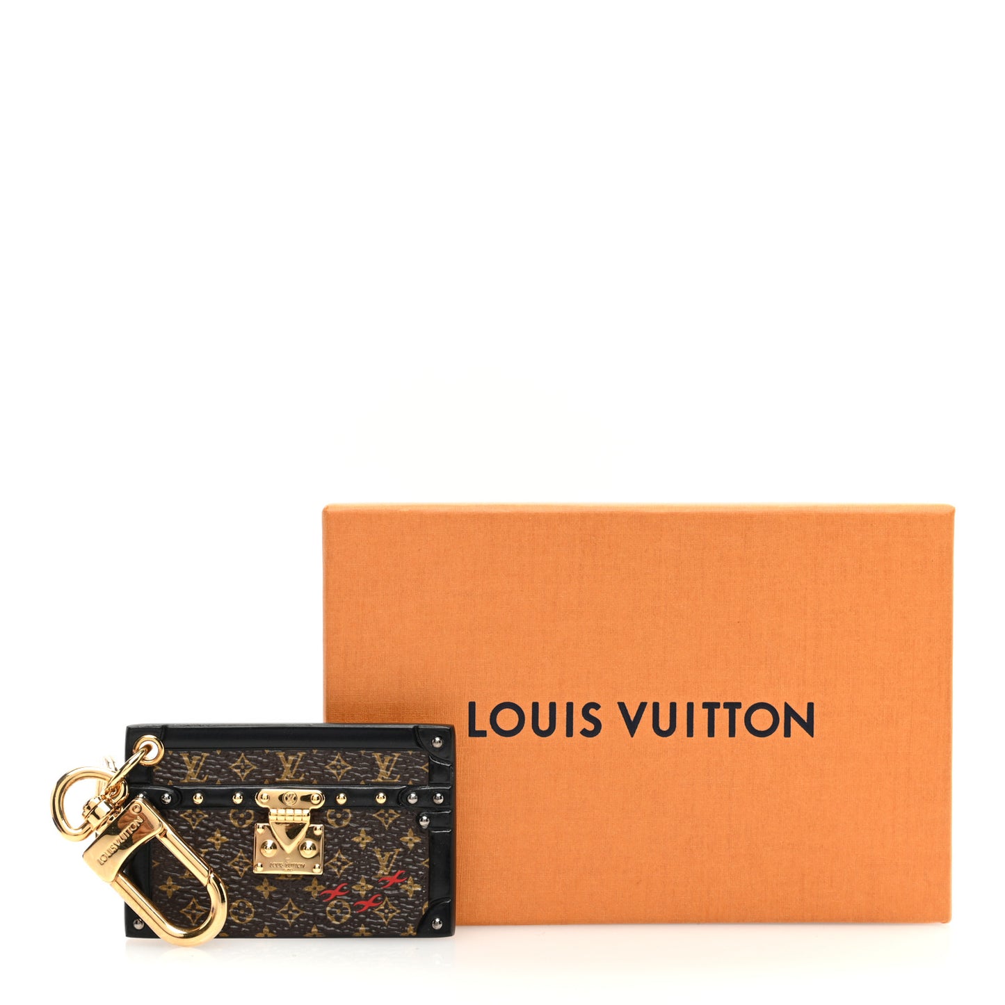 Petite Malle Bag Charm Key Holder Brown