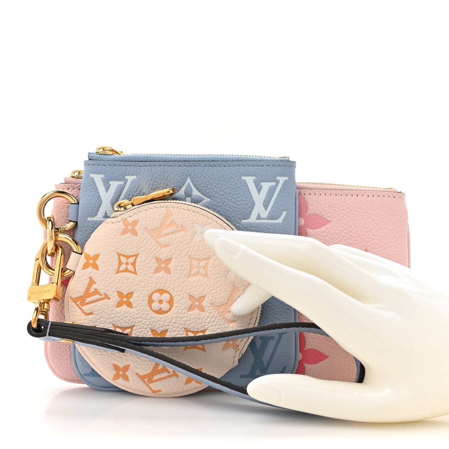 Louis Vuitton Empreinte Monogram Giant By The Pool Trio Pouch Rosebud Summer Blue Cream Saffron 2 of 11
