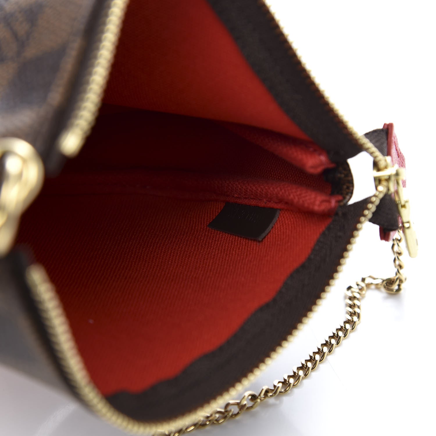 Louis Vuitton Damier Ebene 2019 Christmas Animation Mini Pochette Accessories Red 7 of 8