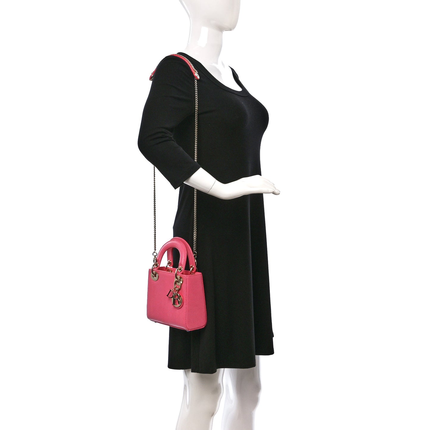 Lizard Mini Lady Dior Pink