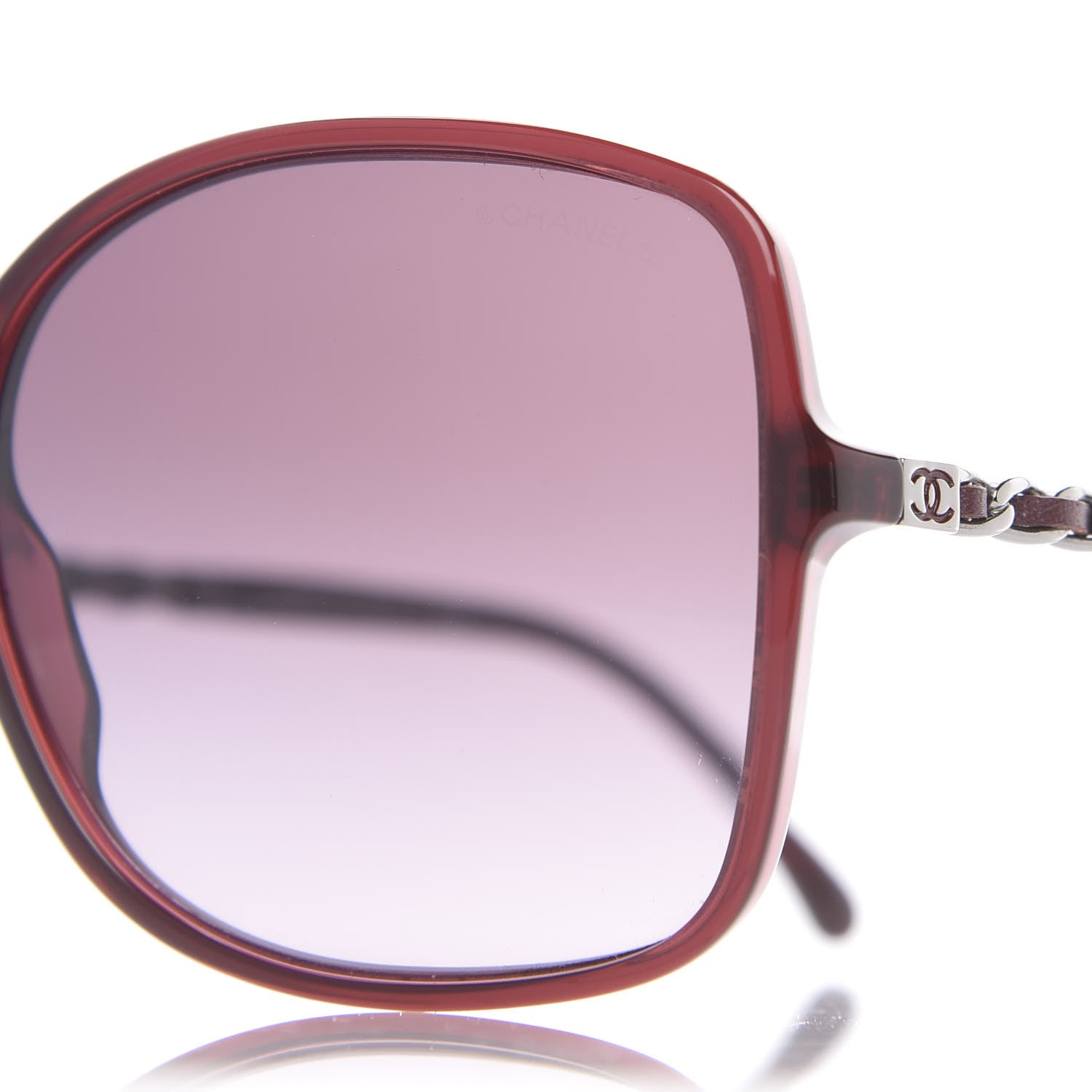 Chanel Lambskin Square Chain Sunglasses 5210-Q Red 7 of 8