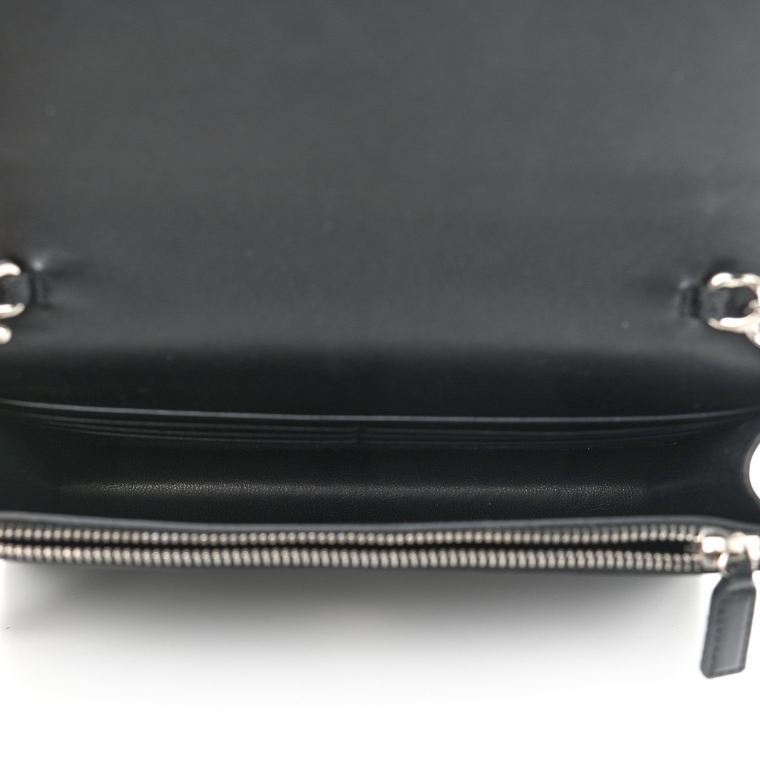 Saint Laurent Smooth Calfskin Patchwork Classic Monogram Kate Tassel Chain Wallet Black 5 of 11