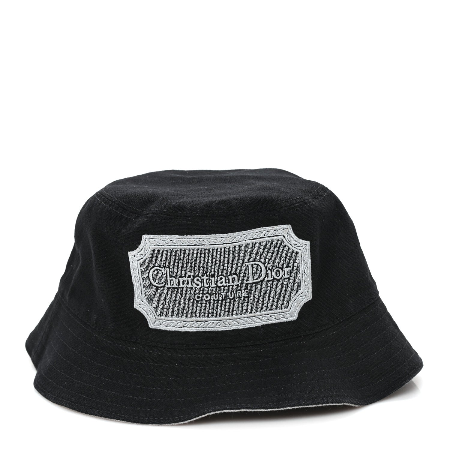 Christian Dior Cotton Logo Bucket Hat S Black 3 of 10