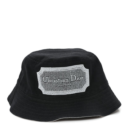 Christian Dior Cotton Logo Bucket Hat S Black 3 of 10