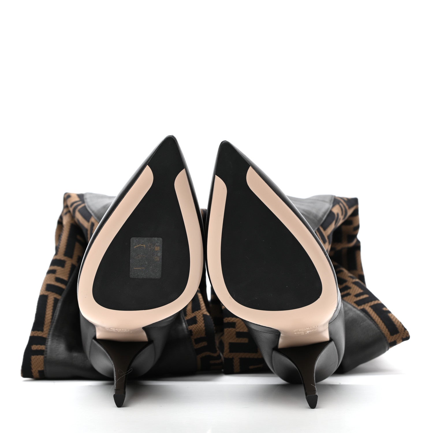 Fendi Nappa Microfiber Fabric FF Rockoko Thigh High 105mm Boots 40 Ebano Tobacco Brown 5 of 6