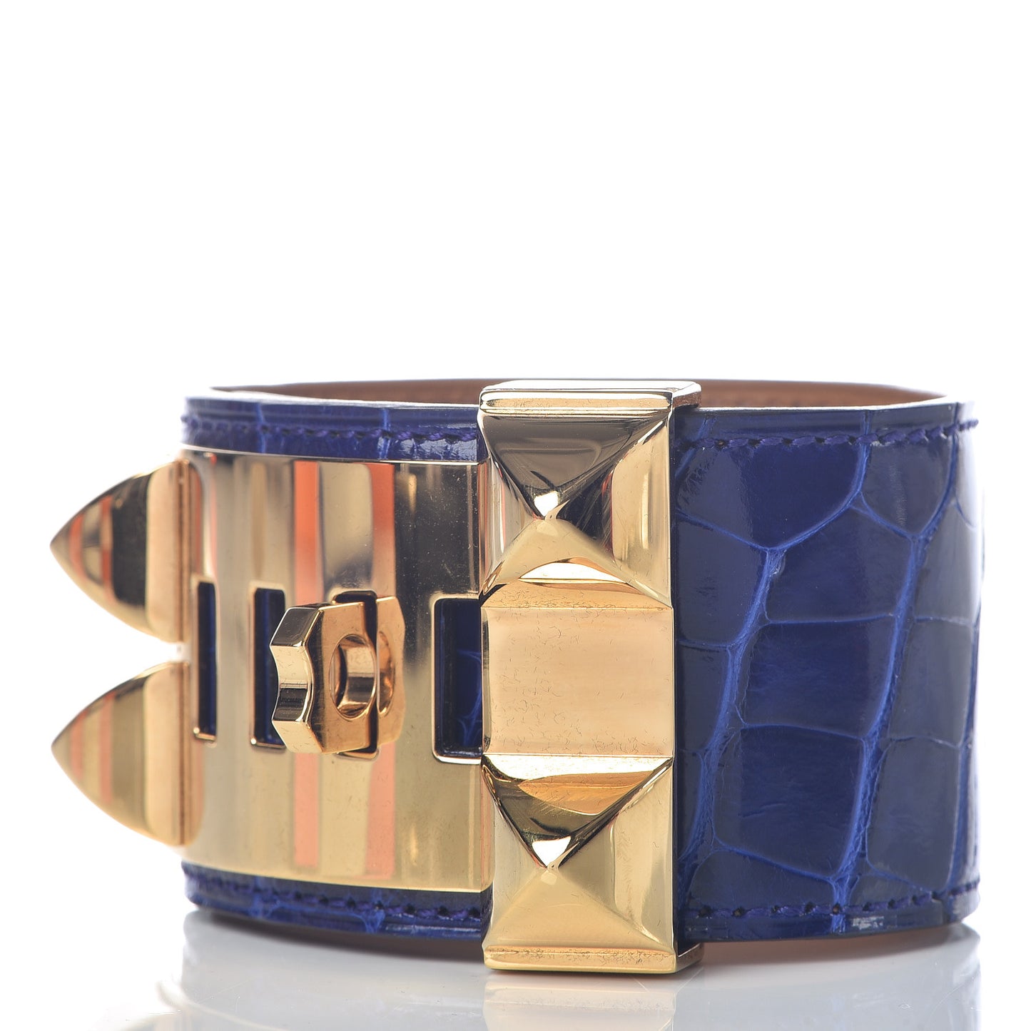 Shiny Alligator Collier De Chien CDC Bracelet S Bleu Electrique