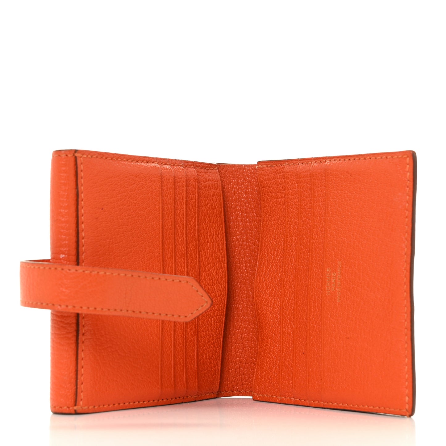 Chevre Mysore Tri Fold Bearn Wallet Orange