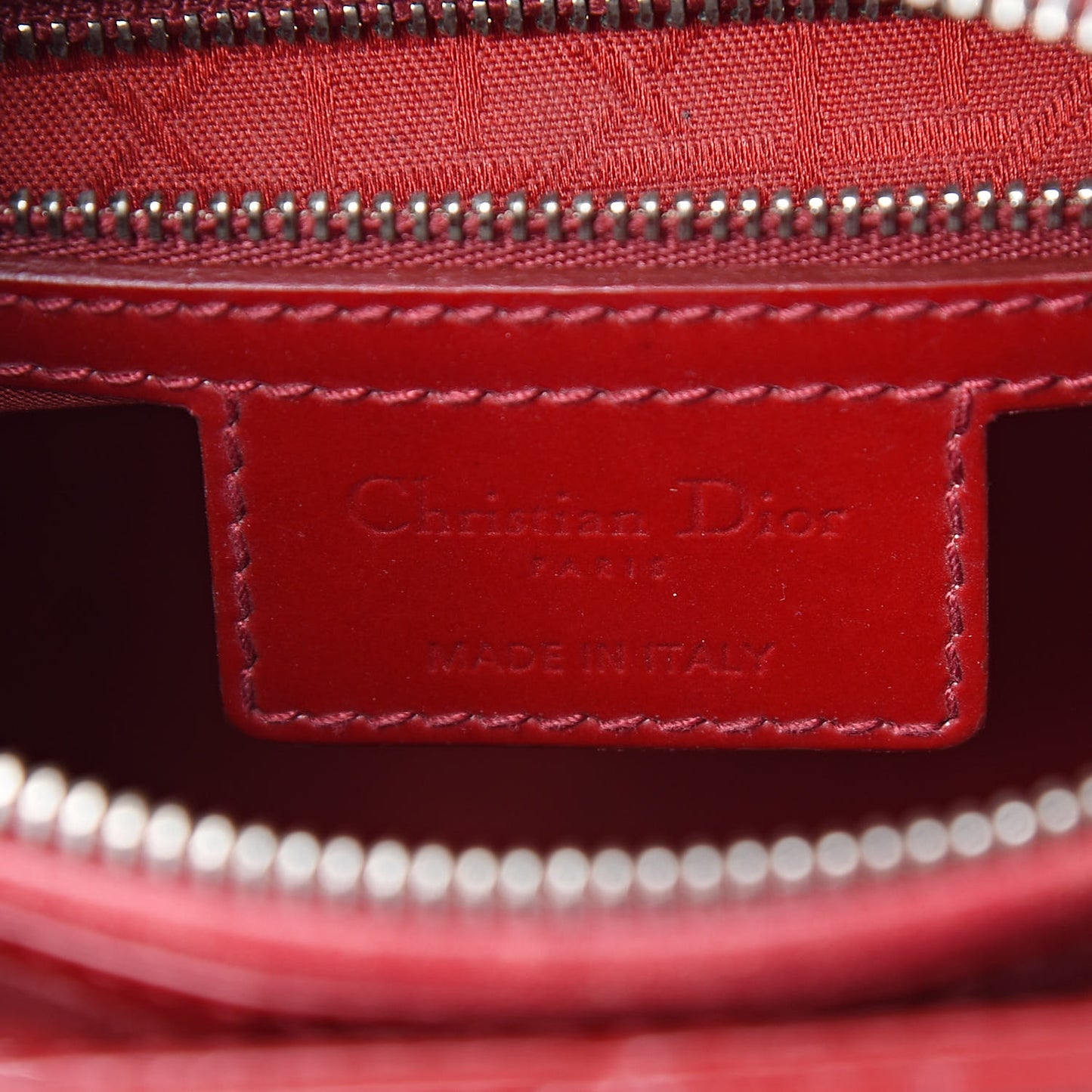 Patent Cannage Medium Lady Dior Red