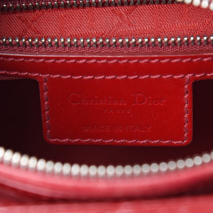 Christian Dior Patent Cannage Medium Lady Dior Red 6 of 13