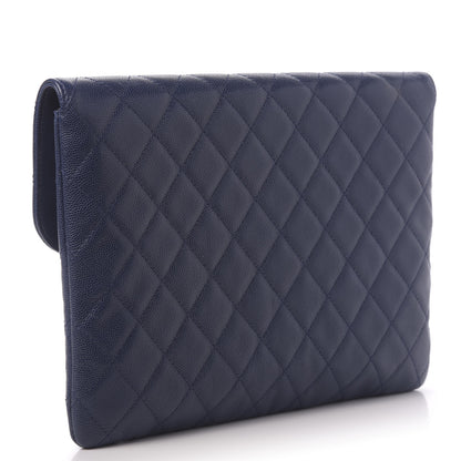 Chanel Caviar Quilted Medium Golden Class Pouch Navy 3 of 11