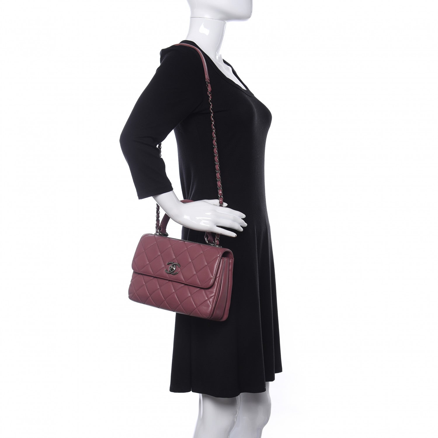 Chanel Lambskin Quilted Small Trendy CC Flap Dual Handle Bag Pink 2 of 10