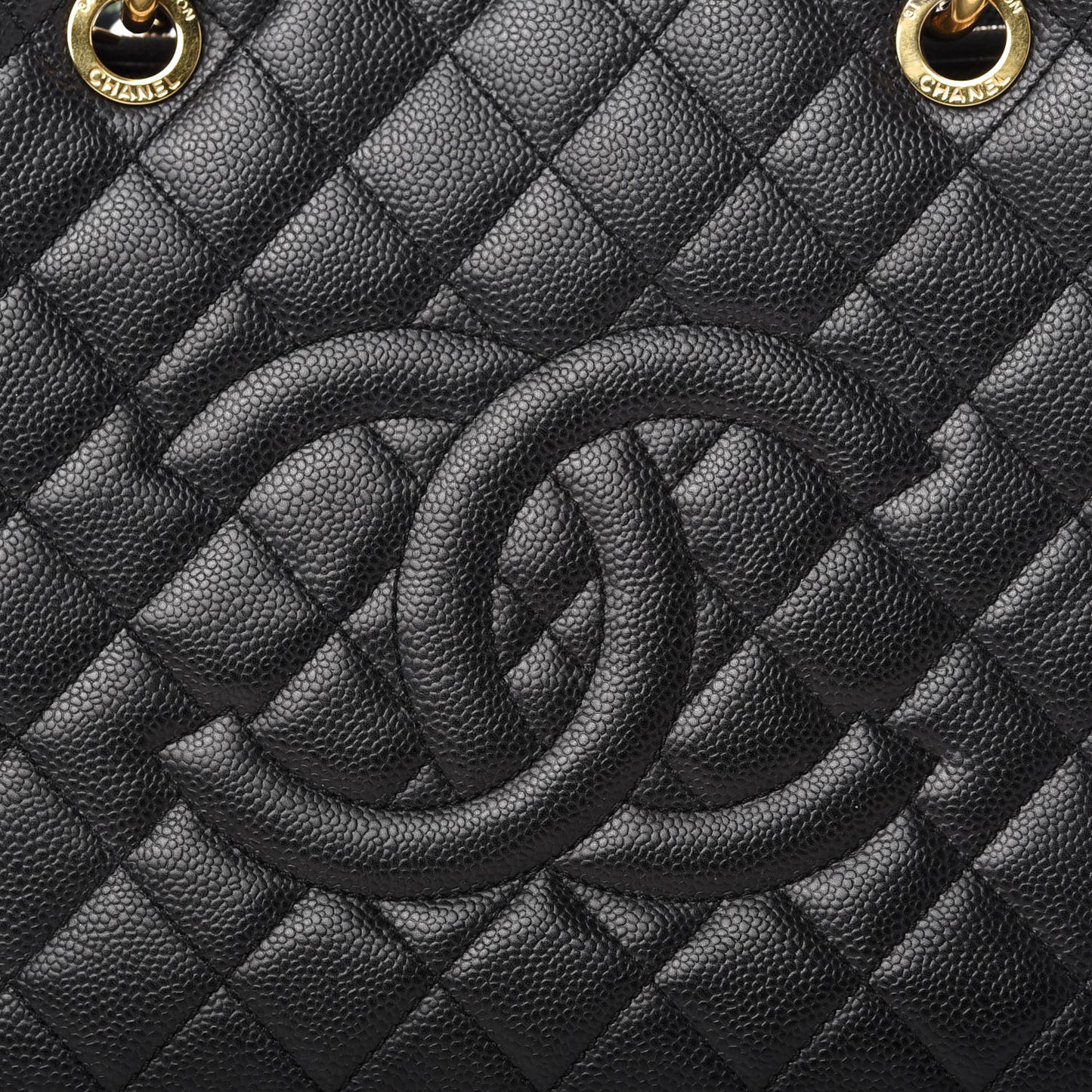 Caviar Quilted Grand Shopping Tote GST Black