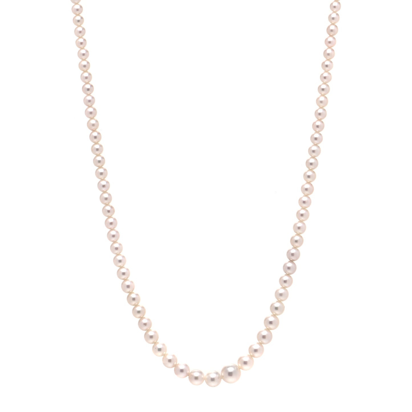 Sterling Silver Akoya Pearl 3.5-7mm Graduated Strand Necklace