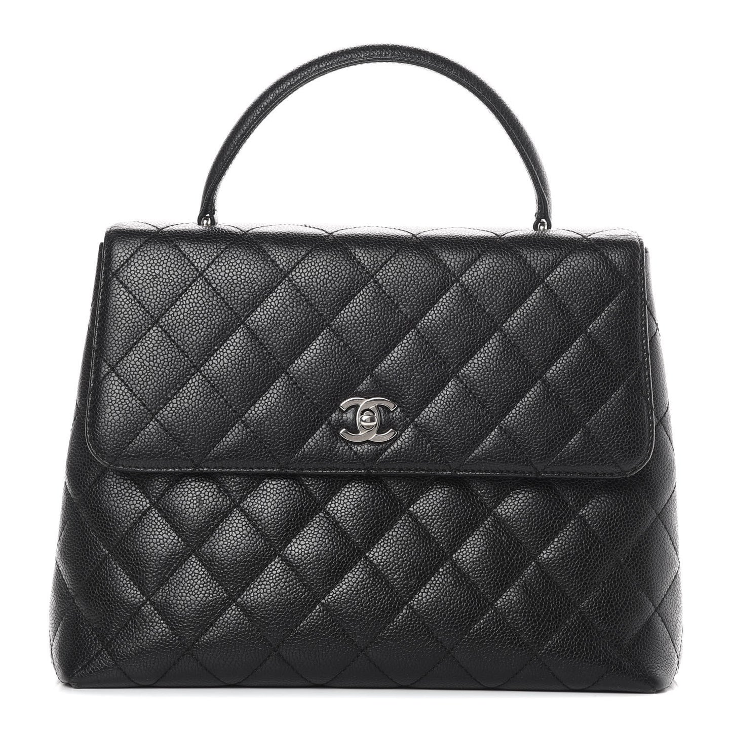 Caviar Quilted Jumbo Kelly Flap Black