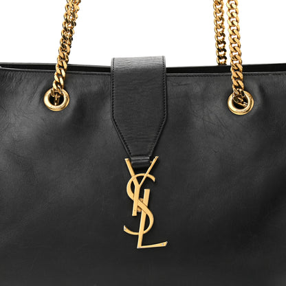 Saint Laurent Soft Calfskin Monogram Cassandre Shopper Black 8 of 11