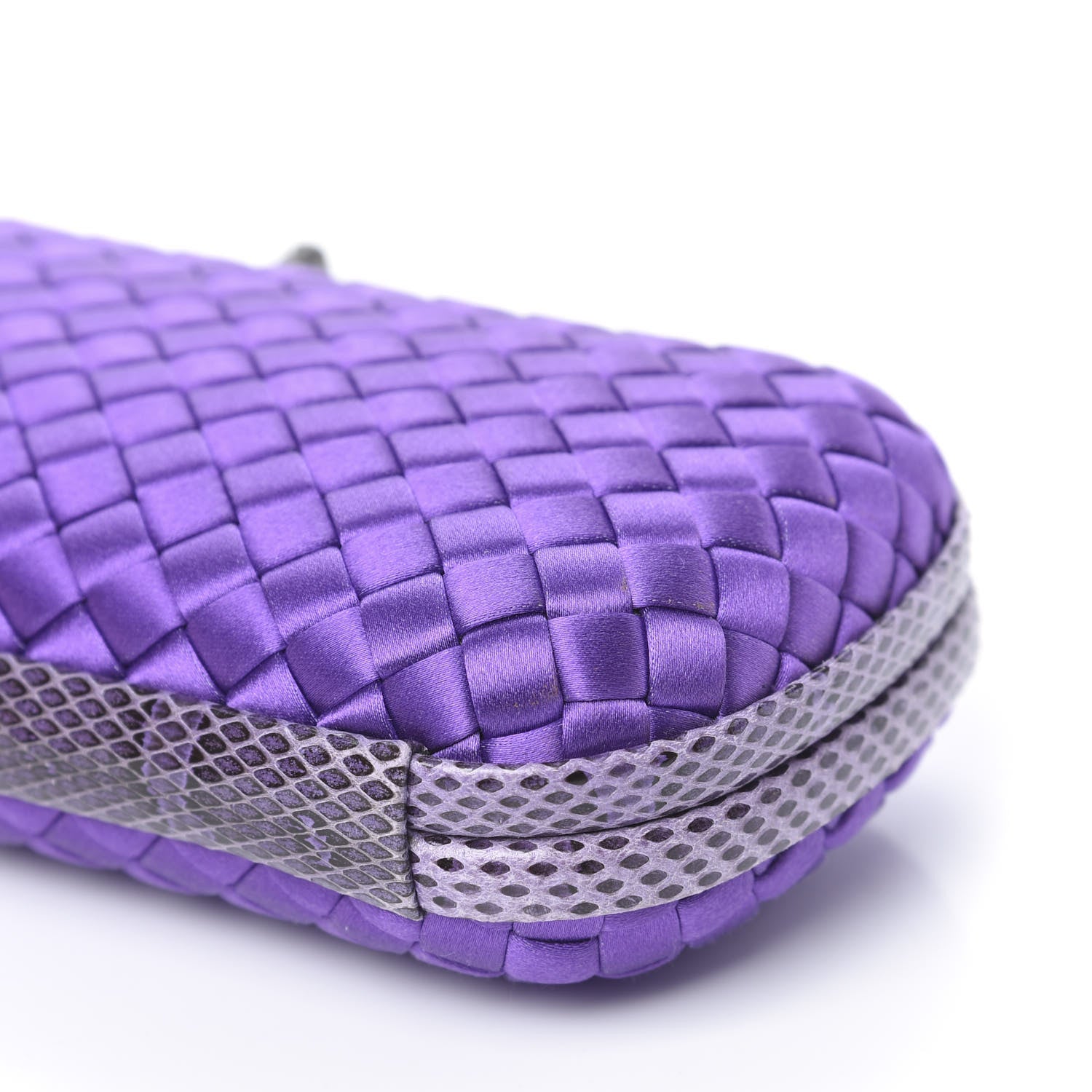 Bottega Veneta Satin Intreccio Impero Ayers Stretch Knot Clutch Purple 8 of 8