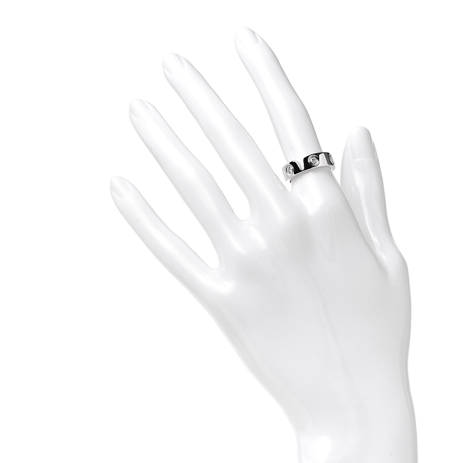 Cartier 18K White Gold 6 Diamond 5.5mm LOVE Ring 50 5.25 2 of 6