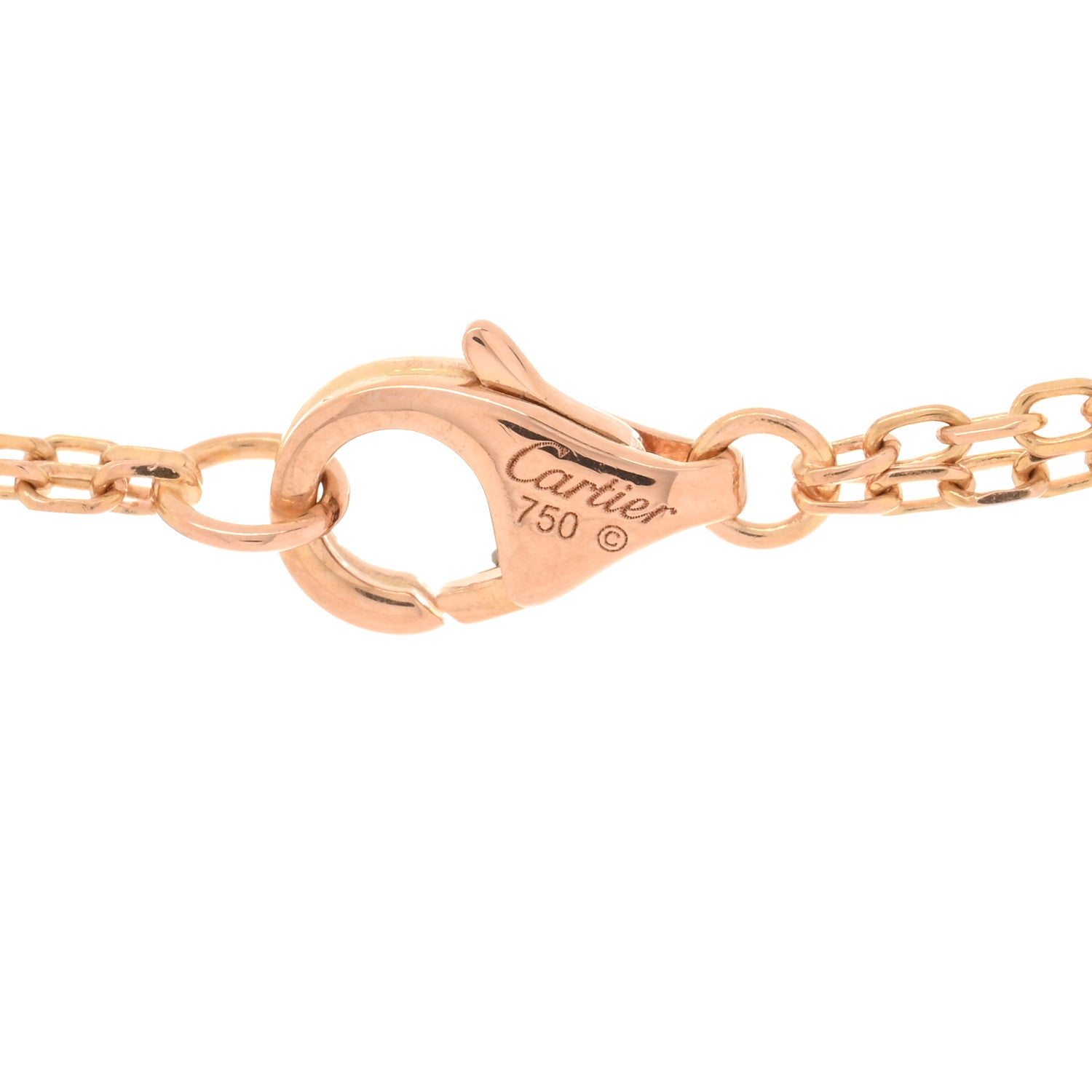Cartier 18K Pink Gold 1 Diamond 1 Pink Sapphire LOVE Necklace 3 of 4