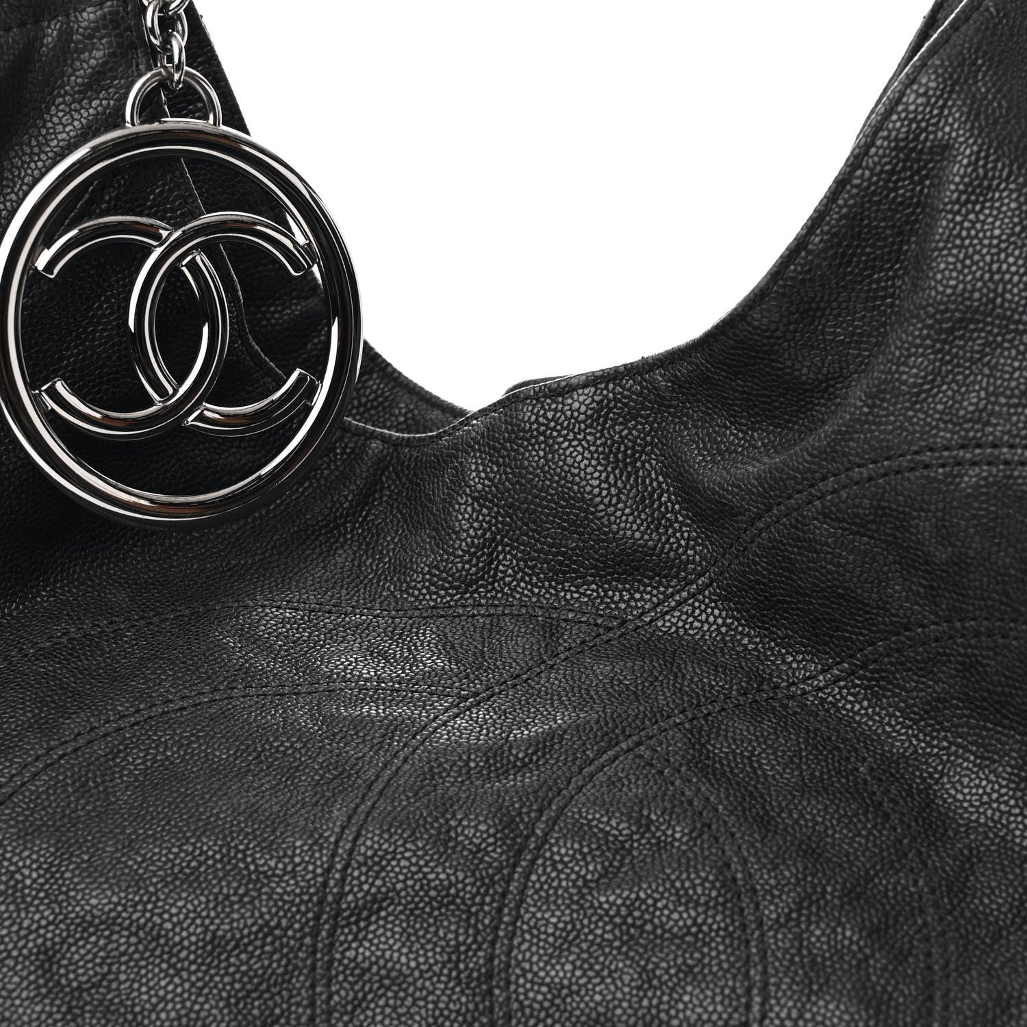 Chanel Distressed Caviar XL Coco Cabas Black 10 of 12