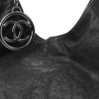 Chanel Distressed Caviar XL Coco Cabas Black 10 of 12