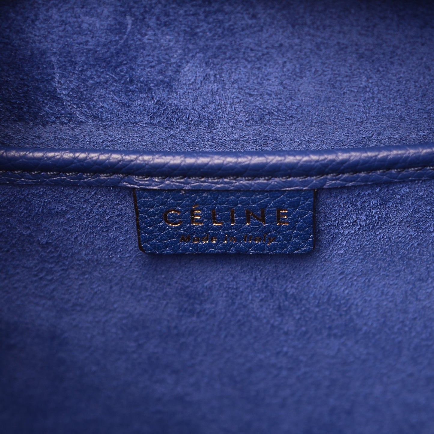 Drummed Calfskin Nano Luggage Indigo