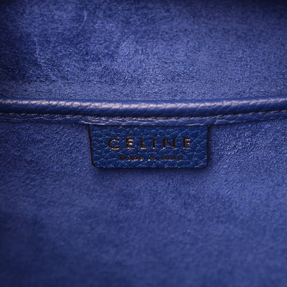 Celine Drummed Calfskin Nano Luggage Indigo 7 of 10