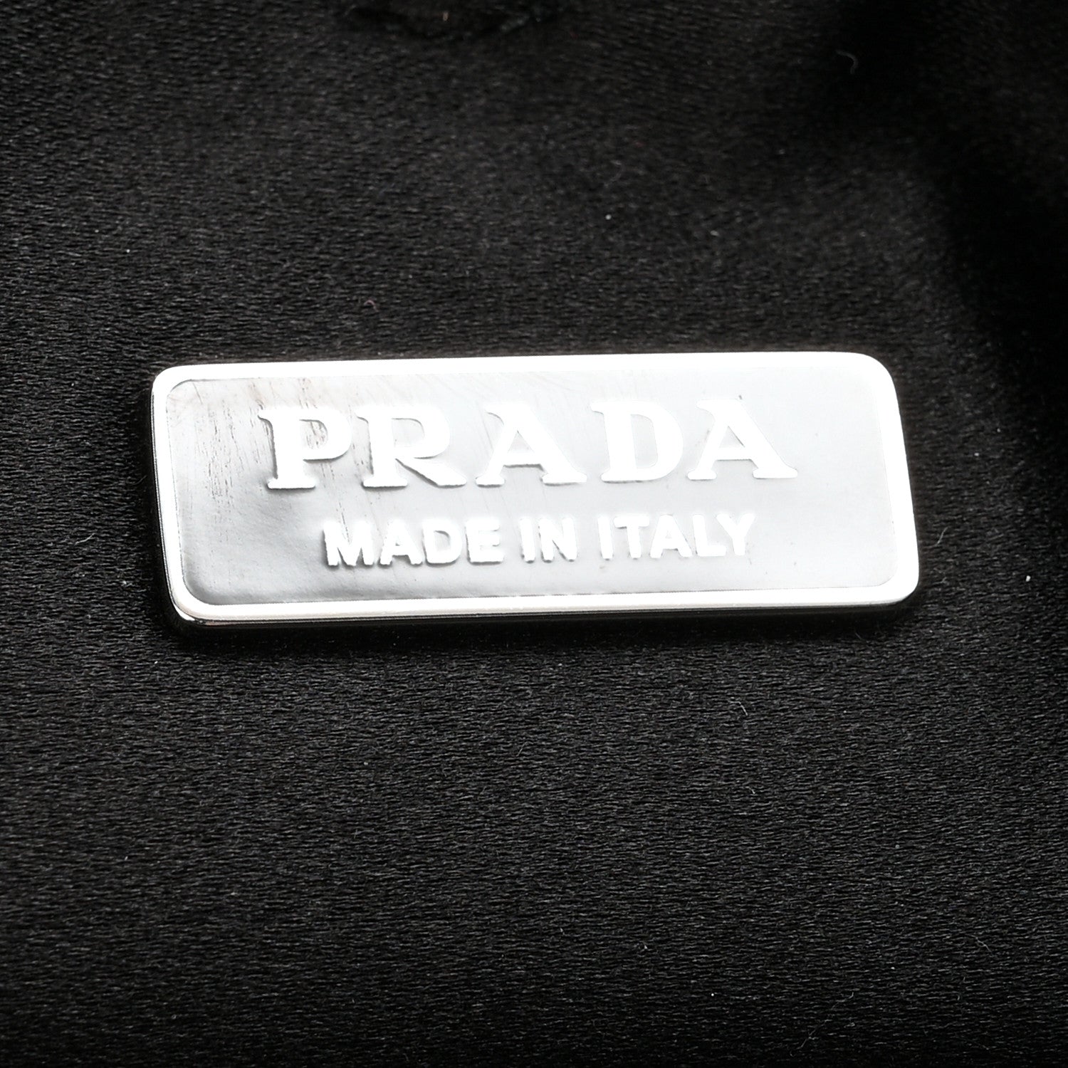 Prada Satin Crystal Metal Triangle Logo Chain Crossbody Handbag Cristal 6 of 10