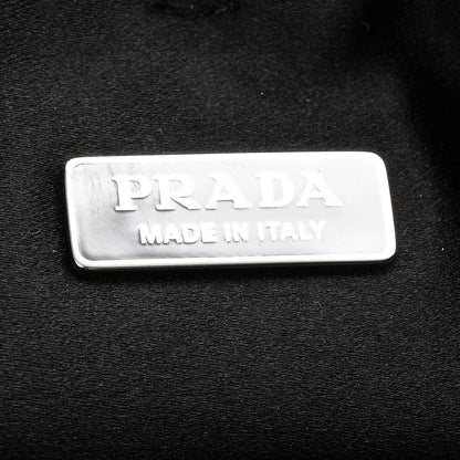 Prada Satin Crystal Metal Triangle Logo Chain Crossbody Handbag Cristal 6 of 10