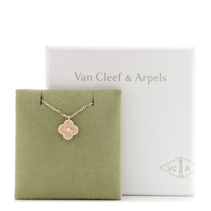 Van Cleef & Arpels 18K Rose Gold Sweet Alhambra Pendant Necklace 6 of 6