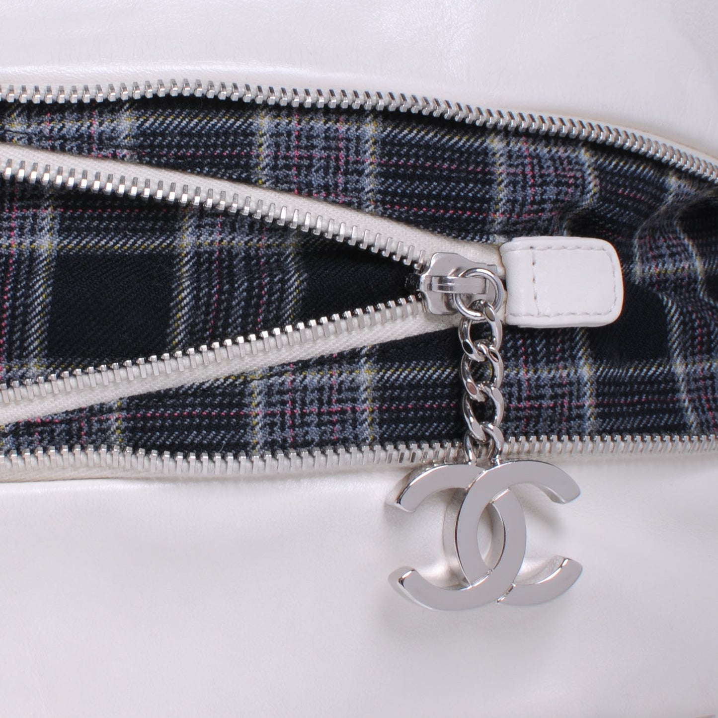 Calfskin Large Expandable Paris London Flap Bag White