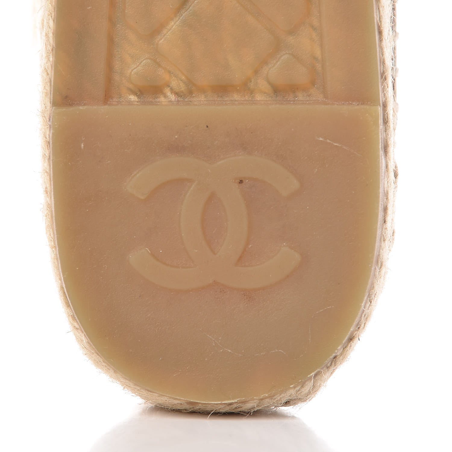 Chanel Metallic Calfskin Grosgrain CC Espadrilles 37 Ivory Black 10 of 12