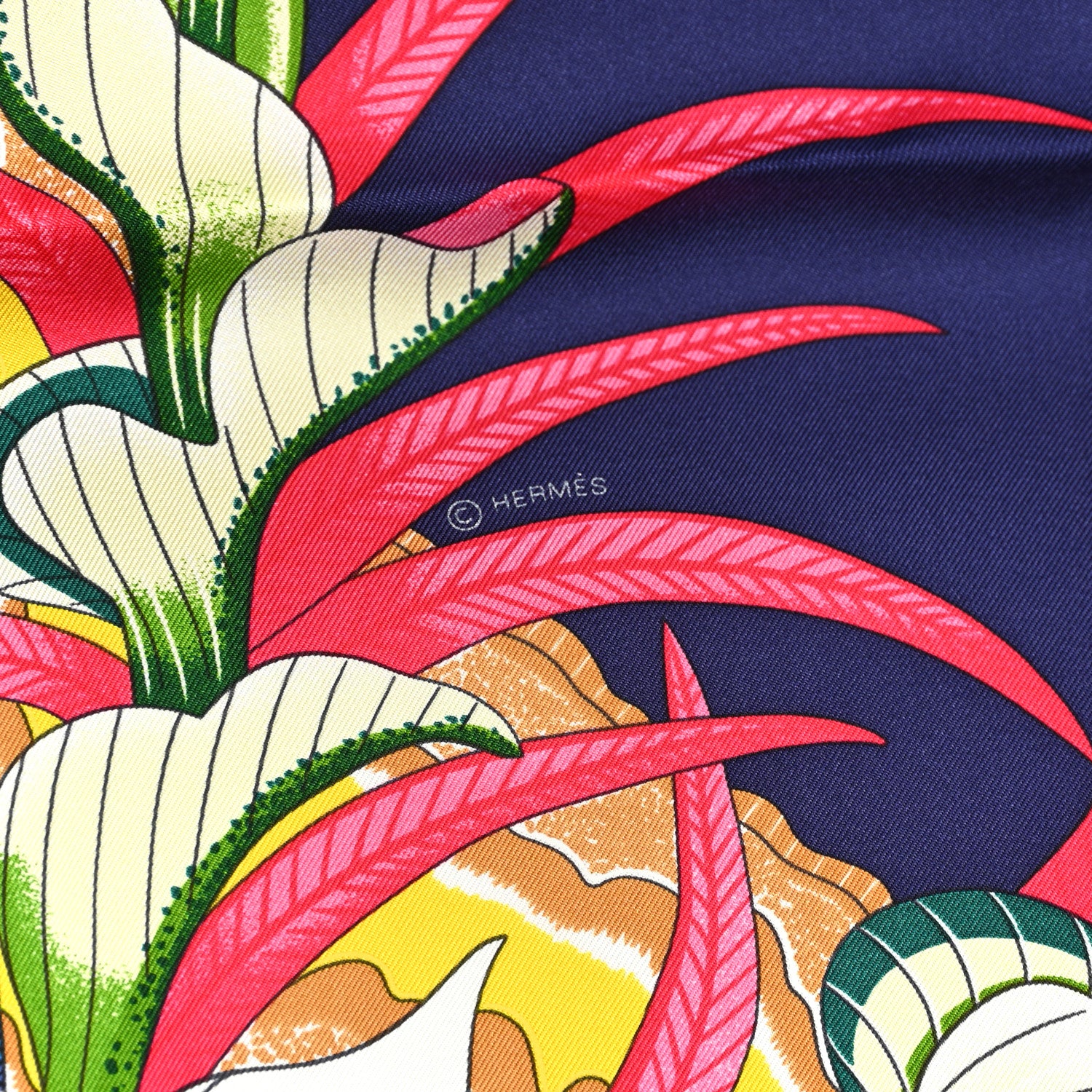 Hermes Silk La Marche Du Zambeze Scarf 90 Indigo Rose Vif Multicolor 3 of 5