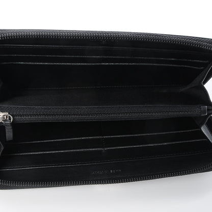 Chanel Calfskin Chevron Zip Around Boy Wallet Black 5 of 8