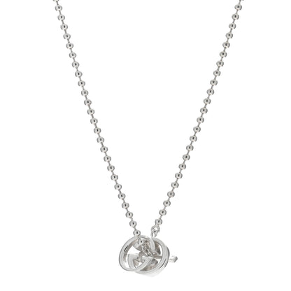 Gucci Sterling Silver Interlocking G Brit Toggle Necklace 1 of 4