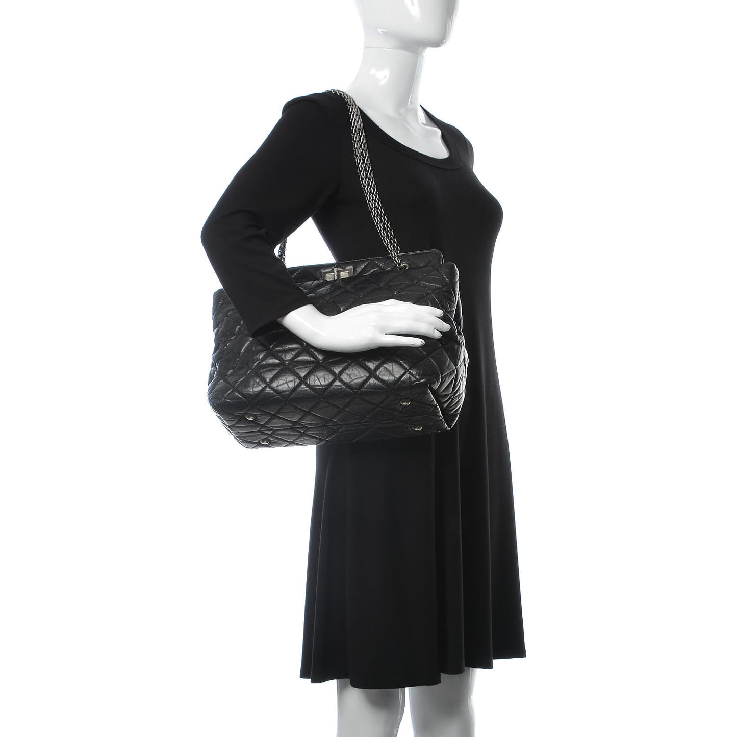 Aged Calfskin Reissue 2.55 Tote Black