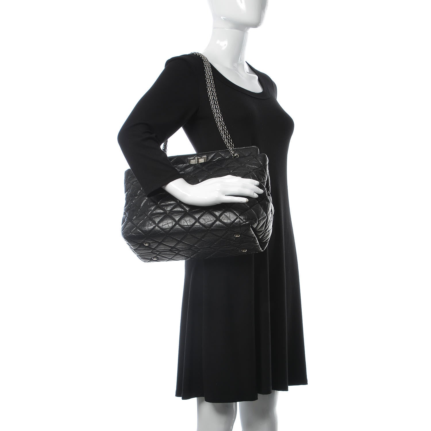 Chanel Aged Calfskin Reissue 2.55 Tote Black 3 of 13