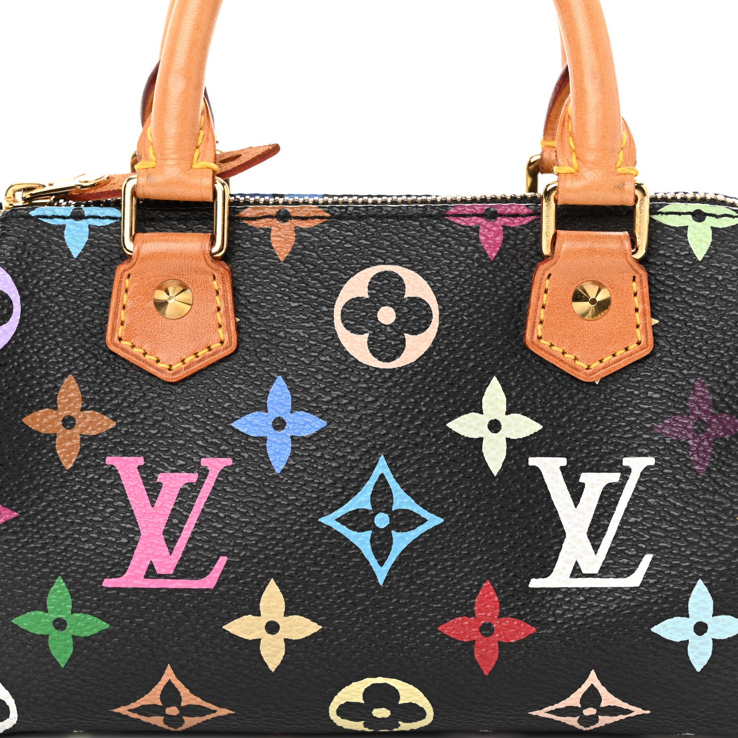 Louis Vuitton Monogram Multicolor Mini Sac HL Speedy Black 5 of 9