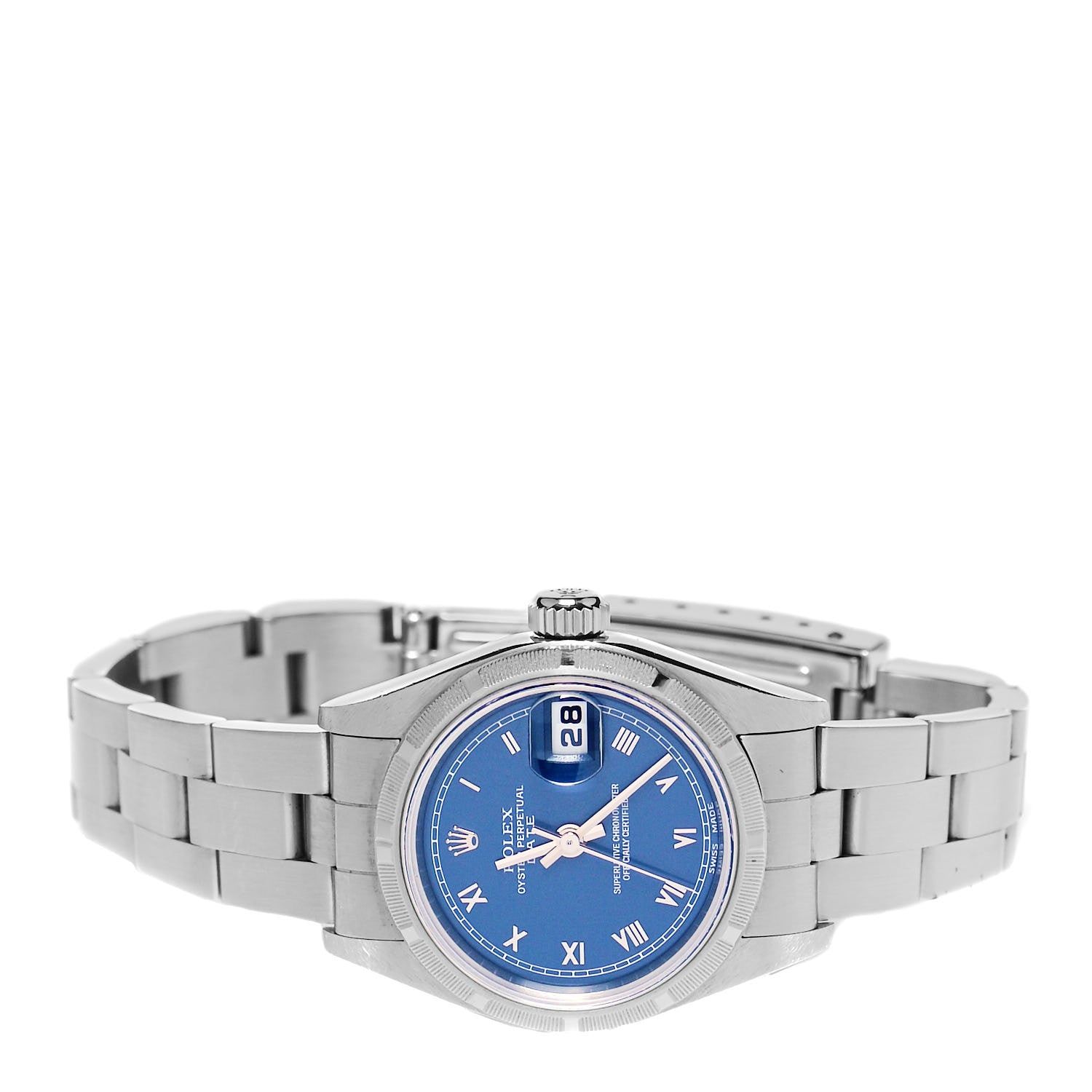 Rolex Stainless Steel 26mm Oyster Perpetual Date Watch Blue Roman 79190 2 of 4