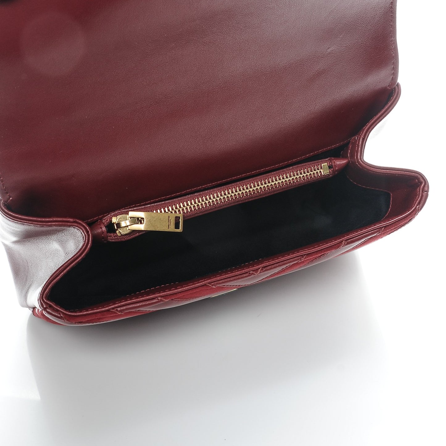 Calfskin Suede Matelasse Chevron Medium Monogram College Bag Burgundy