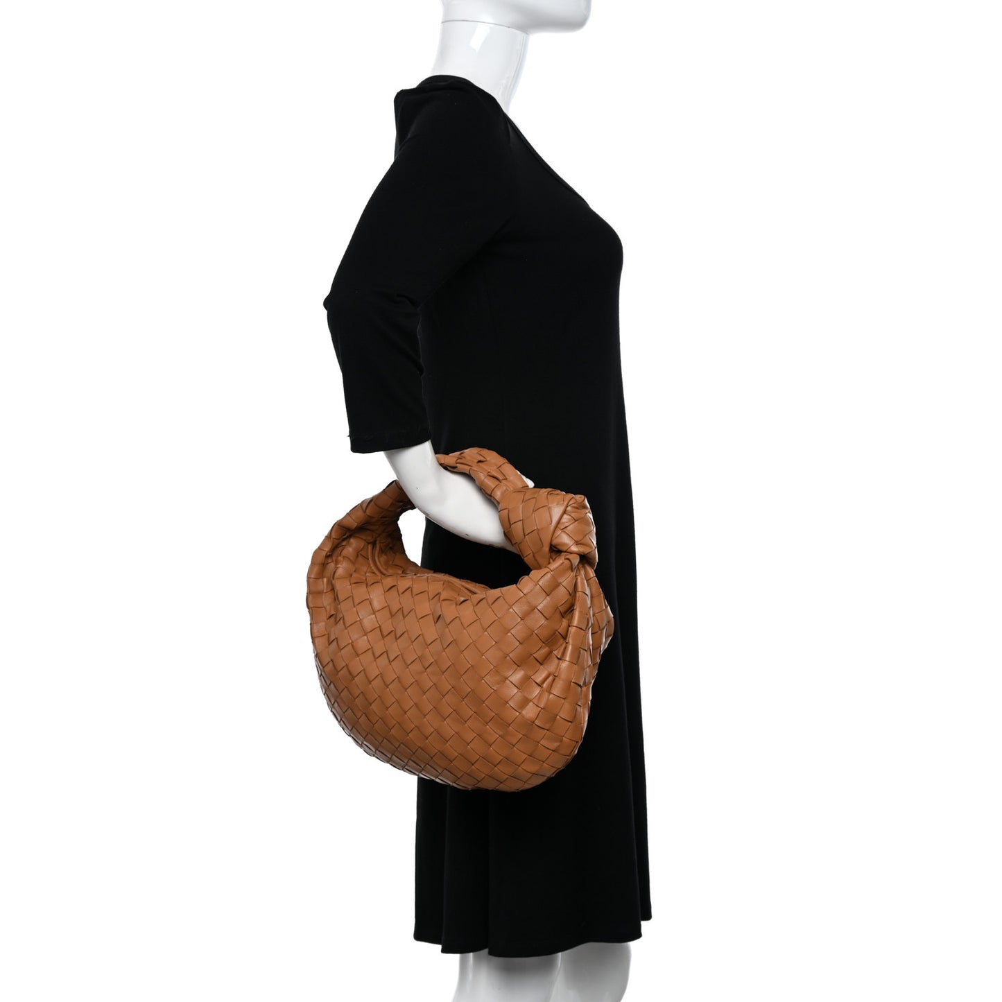 Nappa Intrecciato Teen Jodie Hobo Caramel