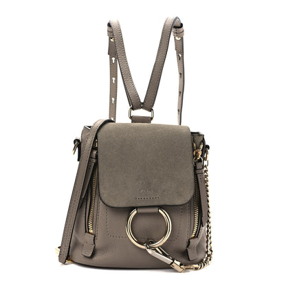 Chloe Suede Calfskin Mini Faye Backpack Motty Grey 1 of 11