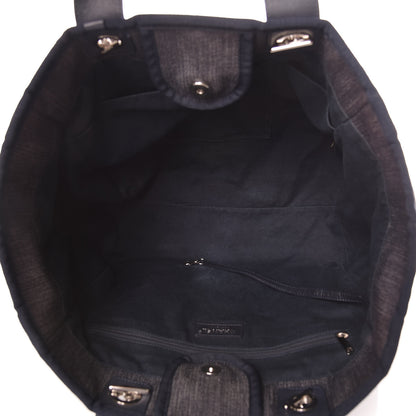 Chanel Denim Large Deauville Tote Dark Blue 5 of 9