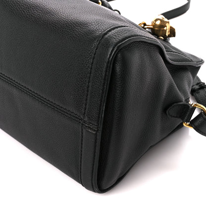 Alexander McQueen Pebbled Calfskin Small Skull Padlock Zip Around Tote Black 14 of 14