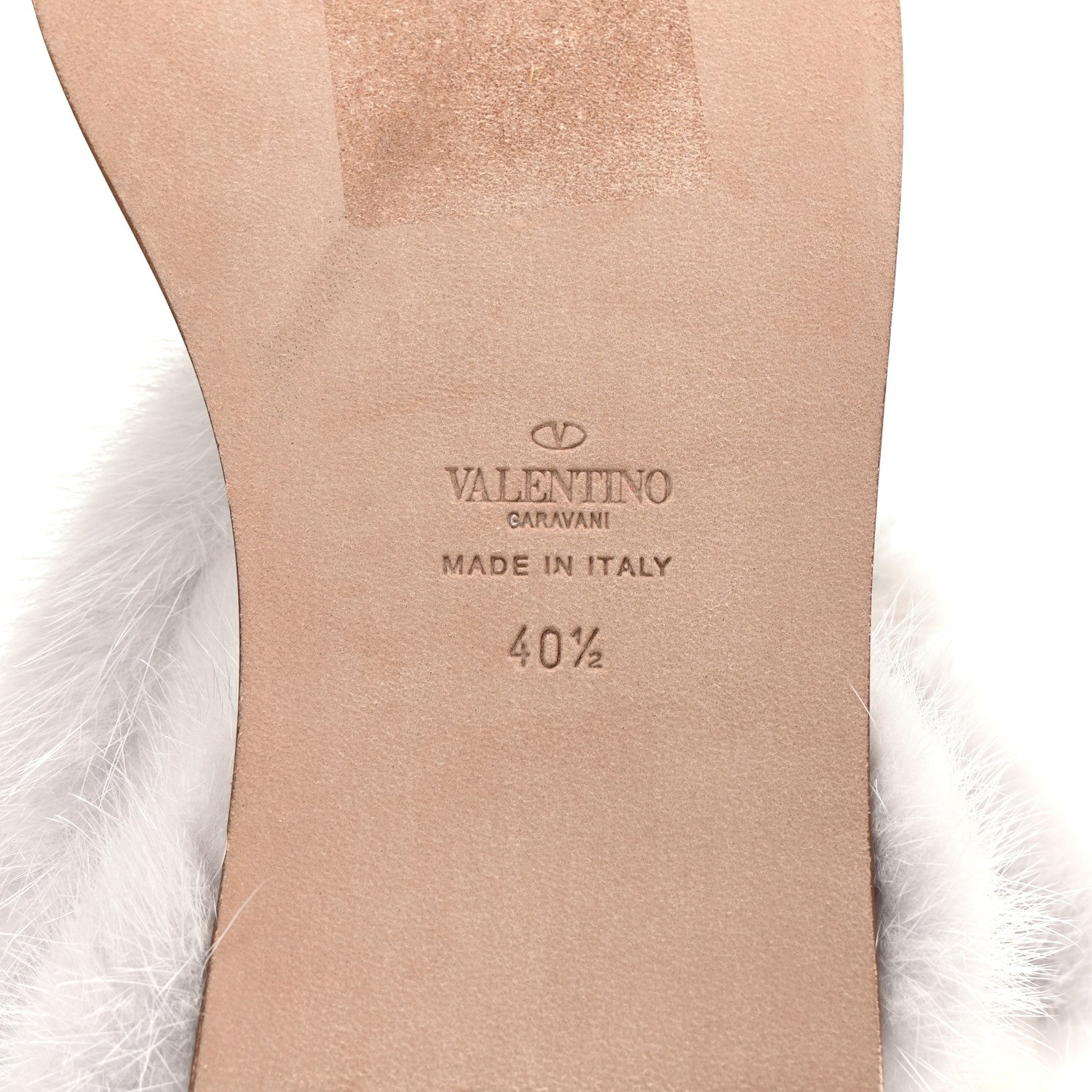 Valentino Garavani Mink Fur Ankle Wrap Flat Sandals 40.5 Grigio Perla 7 of 9