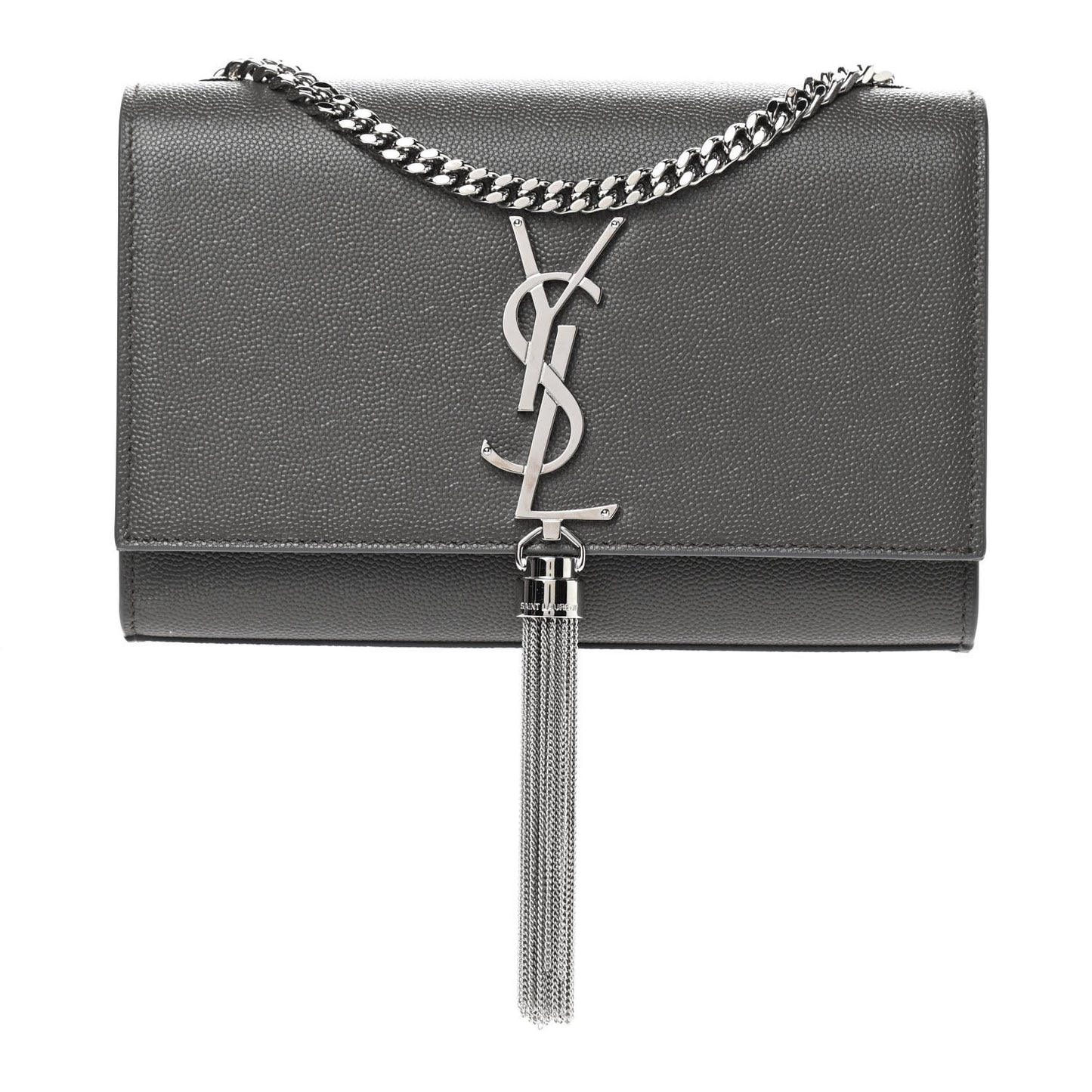 Grain De Poudre Small Classic Monogram Kate Tassel Chain Wallet Gray